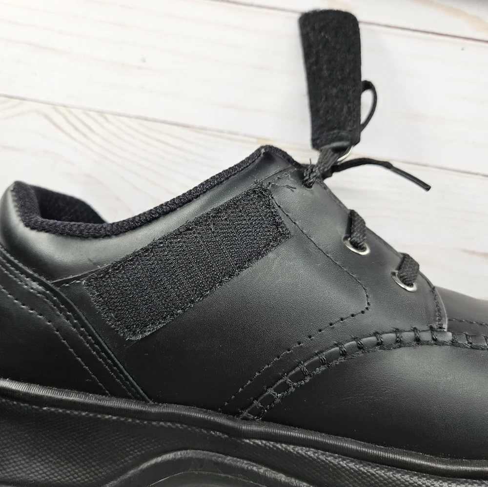Orthofeet‎ Black Leather Tie-less Loafer Comfort Walking Shoes Mens Size 10 461